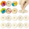40 Pcs Unfinished Wood Spinning Tops for Kids - DIY Creative Graffiti Gyroscopes with 5 Unique Designs for Arts and Crafts view 1