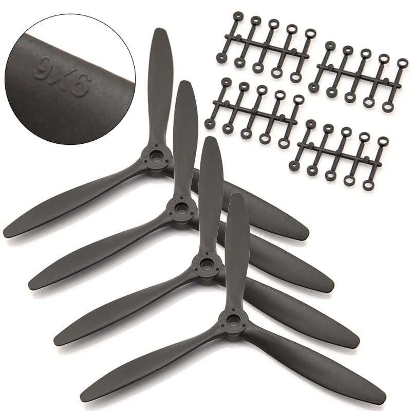 Drone Accessories Drone Propellers 8060 9060 1060 1170 Efficient 3 Blades Propeller Spinner 1/2/4PCS Three Blade Prop RC Airplane Wholesale New Replaceable (Color : 4PCS 9060)