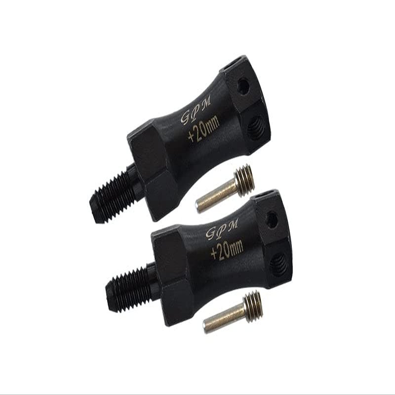 GPM For Losi 1:10 Baja Rey/Rock Rey/Hammer Rey U4 Upgrade Parts Harden Steel #45 Front Or Rear Extended Wheel Hex (+20mm) - 4Pc Set Black