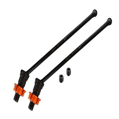 Medium Carbon Steel Front Or Rear CVD Drive Shaft With Aluminum Hex Adapter For 1/5 Traxxas X Maxx 8S With WideMAXX - 8Pc Set Orange