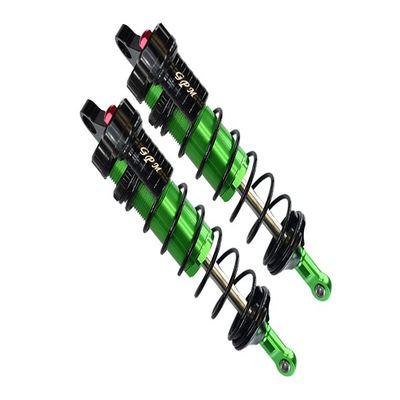 Aluminum Front L-Shape Piggy Back Adjustable Spring Dampers 128mm For Traxxas 1/8 4WD Sledge Monster Truck 95076-4 - 2Pc Set Green
