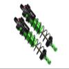 Aluminum Front L-Shape Piggy Back Adjustable Spring Dampers 128mm For Traxxas 1/8 4WD Sledge Monster Truck 95076-4 - 2Pc Set Green view 1