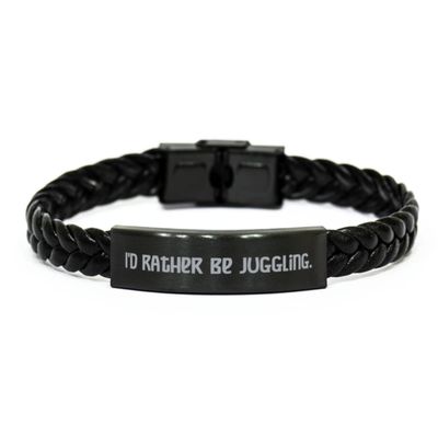 I'd Rather Be Juggling. Braided Leather Bracelet, Juggling, Brilliant for Juggling