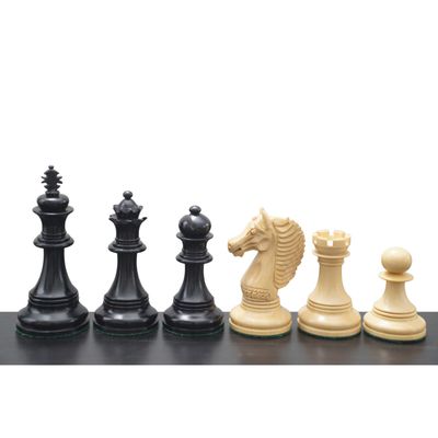 Hastha Kalalu | Copenhagen Staunton Triple Weighted Luxury Chess Pieces 4.5" King (Ebony Wood: Boxwood)