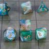 CiaraQ DND Polyhedral Dice Set with Dice Bag for Dungeons and Dragons RPG MTG Role Playing Table Games (Green Mixed White + Gold Font) view 4