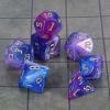 CiaraQ DND Polyhedral Dice Set with Dice Bag for Dungeons and Dragons RPG MTG Role Playing Table Games (Blue Mixed Purple + Gold Font) view 2