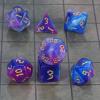 CiaraQ DND Polyhedral Dice Set with Dice Bag for Dungeons and Dragons RPG MTG Role Playing Table Games (Blue Mixed Purple + Gold Font) view 4
