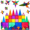PicassoTiles Large Stabilizer + 60pcs Magnet Tile + Action Figures, Supersized 4pc Large Stabilizer Base Jumbo XL Plate Foundation, 4 Family Add-on STEM Learning Pretend Playset Magnet Expansion Pack view 1