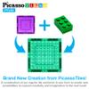 PicassoTiles Large Stabilizer + 63pcs Magnet Building Block, 2pc Large Stabilizer Base Jumbo XL Plate Foundation, 2 Character Figures 9 Tile Styles Construction Toy Set STEM Creative Education Toys view 4