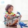 AULUDA Dinosaur Plush Toy, Mosasaurus Stuffed Animal Throw Plushie Pillow Doll, Soft Grey Fluffy Friend Hugging Cushion - Present for Every Age & Occasion view 4