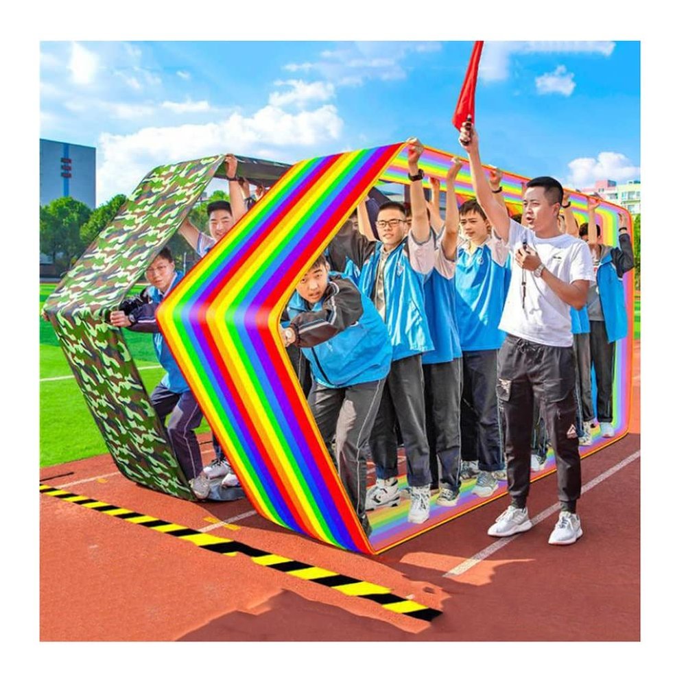 2 PCS Teamwork Games Playing Run Mat, Kids Adults Teamwork Gymnastics Games Group Learning Activities Sports Equipment (Size : Kids-4M)