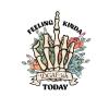 3 Skeleton Finger Sticker IDGAF Funny Bones Goth Bone Flowers Retro view 1