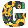 3 Sticker Big Letter Capital G Alphabet Initial Flower SuFor NFLower Blue Yellow view 1