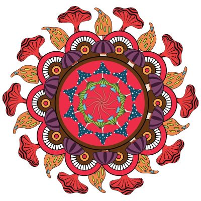 3 Shrooms Sticker Mushroom Mandala Psychedelic Art Trippy Fungus Peace Hippie