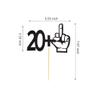 Arthsdite 20+1 Middle Finger Black Glitter Cake Topper - 21st Birthday Party Decorations - Funny Twenty One Years Old Birthday Party Supplies view 2
