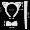 3 Pieces White Cat Costume Set Cat Glitter Ears Headband Tail and Bow Tie Animal Fancy Dress Cat Costume Kit Party Accessories for Halloween,Birthday,Christmas,Cosplay Dress Up Party Decorations view 2