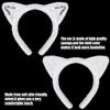 3 Pieces White Cat Costume Set Cat Glitter Ears Headband Tail and Bow Tie Animal Fancy Dress Cat Costume Kit Party Accessories for Halloween,Birthday,Christmas,Cosplay Dress Up Party Decorations view 3
