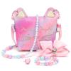 Mibasies Purse for Little Girls Dress Up Jewelry Pretend Play Kids Accessories Gifts Presents (Pink Purple) view 1