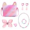 Mibasies Purse for Little Girls Dress Up Jewelry Pretend Play Kids Accessories Gifts Presents (Pink Purple) view 3