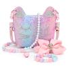Mibasies Purse for Little Girls Dress Up Jewelry Pretend Play Kids Accessories Gifts Presents (Pink Purple Rainbow1) view 1