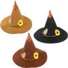 Haconba 3 Pack Halloween Scarecrow Hat Sunflower Felt Scarecrow Witch Hats for Halloween Cosplay Scarecrow Theme Party Costume Accessory, 3 Colors view 1