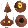 Haconba 3 Pack Halloween Scarecrow Hat Sunflower Felt Scarecrow Witch Hats for Halloween Cosplay Scarecrow Theme Party Costume Accessory, 3 Colors view 2