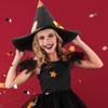 Haconba 3 Pack Halloween Scarecrow Hat Sunflower Felt Scarecrow Witch Hats for Halloween Cosplay Scarecrow Theme Party Costume Accessory, 3 Colors view 3