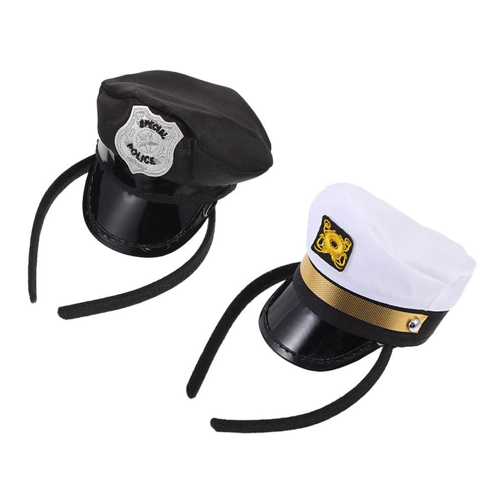 FOMIYES 2Pcs Captain Yacht Hat Headbands Hat Halloween Cosplay Navy for Nautical Costume Accessory Dressing up Party Role Play