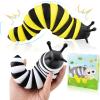 Cevioce Fidget Slug Toy, Sensory Slug Fidget Toy for Kids & Adults, 2 PCS Cute 3D Articulated Sensory Toys - Can Be Spliced, SafeExercise Wrist Strength & Stress Relief, Great Gift for ADHD Autism B view 1