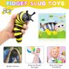 Cevioce Fidget Slug Toy, Sensory Slug Fidget Toy for Kids & Adults, 2 PCS Cute 3D Articulated Sensory Toys - Can Be Spliced, SafeExercise Wrist Strength & Stress Relief, Great Gift for ADHD Autism B view 4