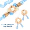 SUSSURRO Teddy Bear Maternity Sash Mummy to Be Daddy to Be Corsage Pin Set Blue Flower Baby Shower Sash Belly Belt for Gender Reveal Bear Baby Shower Decorations view 3