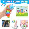 Cevioce Fidget Slug Toy, Sensory Slug Fidget Toy for Kids & Adults, 2 PCS Cute 3D Articulated Sensory Toys - Can Be Spliced, SafeExercise Wrist Strength & Stress Relief, Great Gift for ADHD Autism A view 4