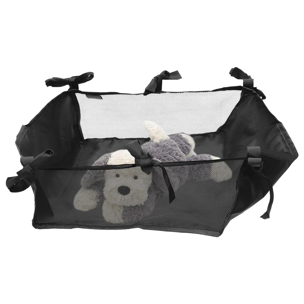 Kisangel Baby Stroller Storage Bag, Baby Stroller Organizer, Oxford Cloth Mesh Bag Pram Bottom Wagon Basket for Nappy Shopping, 13X13X6 Inches
