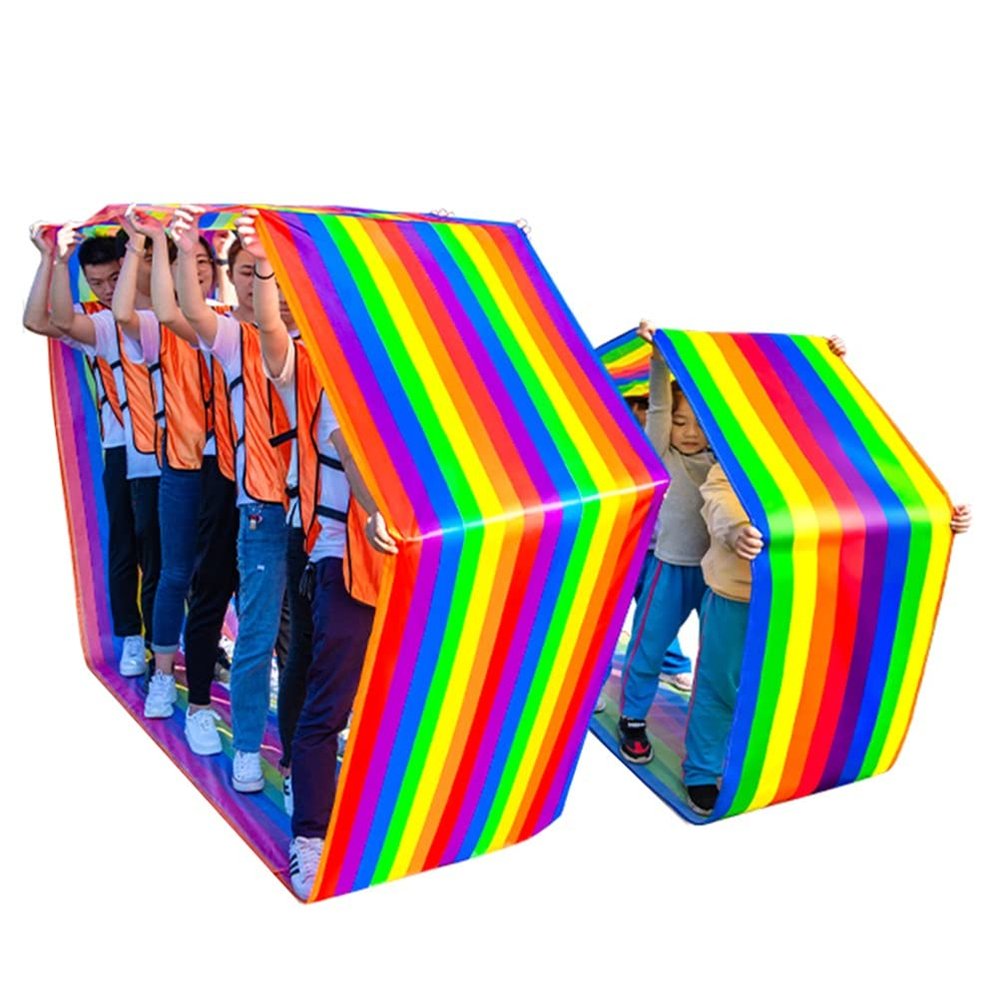 2 PCS Teamwork Games Playing Run Mat, Adult Kids Outdoor Activity Game Running Mat for 2-18 People4-20M (Size : Kids-4M)
