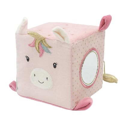 MON AMI Unicorn Activity Cube for Toddlers 5.5x5.5x5.5, Montessori Toys for Babies & Toddlers, Sensory Interactive Learning Toys