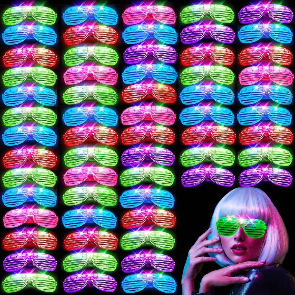OLUPP 84 PCS LED Glasses, 5 Colors Light Up Glasses with 3 Light Modes, Glow in The Dark Party Supplies, Glow Glasses for Rave Party,Wedding, Birthday, Concert, New Year, Carnival