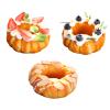 Firlar 3 Pcs Simulation Donut Fake Cake Doughnut, Artificial Fruit Cake Fake Simulation Realistic Food, Faux Cakes Simulation Realistic Cupcake Bread Dessert, Muffin Bread Dessert Home Party Decor view 3