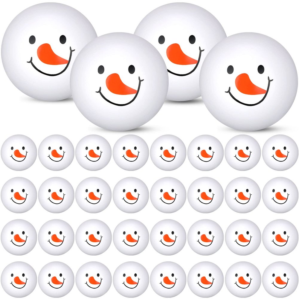 Kasyat 36 Pcs Christmas Stress Ball Snowman Stress Relief Toys Cute Snowflake Christmas Party Favors for Party Bag Filler Stocking Stuffers Gifts Suitable for Ages Above 3(Snowman)
