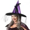 JUSTOTRY Magic Master Purple Witch Hat for Halloween Party Hats for Women & Girls Women's Witch Hats with Roses & Feathers(Purple) view 1