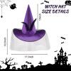 JUSTOTRY Magic Master Purple Witch Hat for Halloween Party Hats for Women & Girls Women's Witch Hats with Roses & Feathers(Purple) view 2