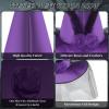 JUSTOTRY Magic Master Purple Witch Hat for Halloween Party Hats for Women & Girls Women's Witch Hats with Roses & Feathers(Purple) view 3