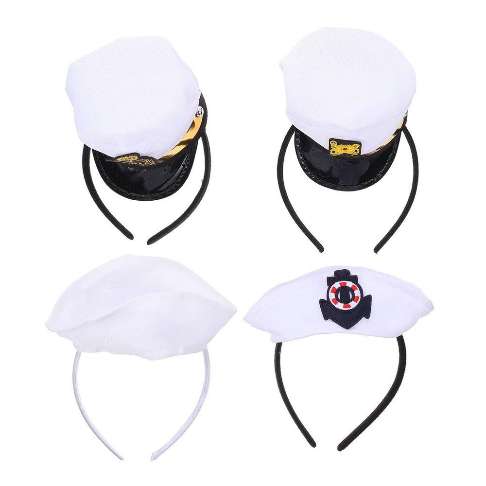 FRCOLOR Sailor Hat (4pcs) - Captain's Yacht Sailors Hats, Cosplay Outfits, Halloween, Carnival, Party Supplies, Costume Headwear