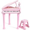 Conomus 31 Keys Piano Keyboard Toy for Kids, Birthday Gift for 1 2 Year Old GirlsPink Musical Piano Toy for Toddlers with Microphone and Stool view 3