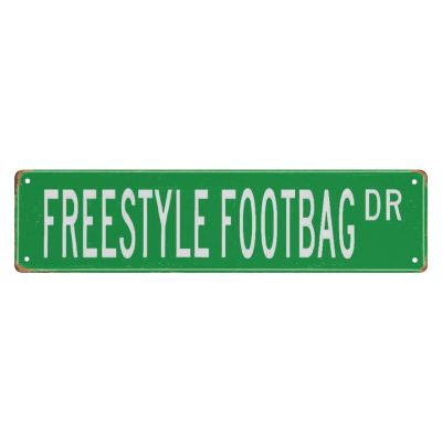Vintage Retro Metall Street Sign Freestyle Footbag, Freestyle Footbag Sign, Freestyle Footbag Fan, Freestyle Footbag Player Gift 16"x4"
