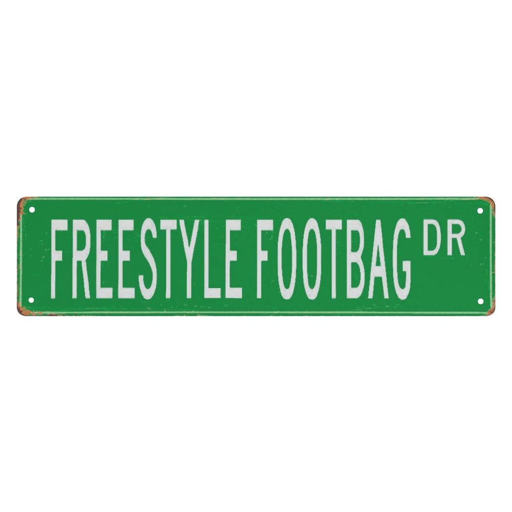 Vintage Retro Metall Street Sign Freestyle Footbag, Freestyle Footbag Sign, Freestyle Footbag Fan, Freestyle Footbag Player Gift 16"x4"