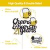 21st Birthday Decorations for Her Him - 21st Birthday Banner, Cheers and Beers to 21 Years Cake Topper, Glittery Circle Dots Garland Party Supply (Black Gold) view 4