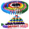 OBTANIM 600 Pcs Colorful Wooden Domino Blocks Set Tile Bulk Building Racing Stacking Games Educational Toys for Kids Birthday Party Favor view 1