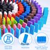 OBTANIM 600 Pcs Colorful Wooden Domino Blocks Set Tile Bulk Building Racing Stacking Games Educational Toys for Kids Birthday Party Favor view 4
