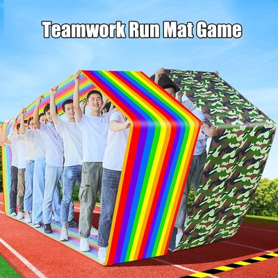 Teamwork Games Playing Run Mat, Kids Adult Teamwork Group Learning Game Activity Rolling Run Mat (Size : Adult-6M)
