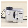 Microscope Accessories Kit 60X Mini Pocket Microscope Handheld Magnifying Glass Focusing Adjusted Loupe with LED Light Microscope Slides (Color : Silver) view 1